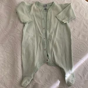 Petit Bateau Mint Green Onsie 1mo
